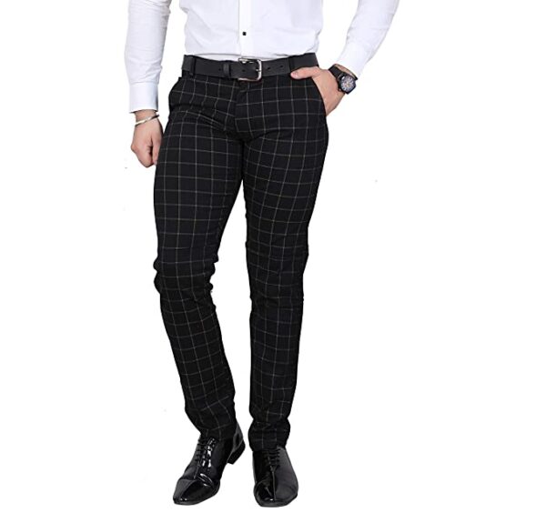 RAACDEE Checked Black-Golden Trouser