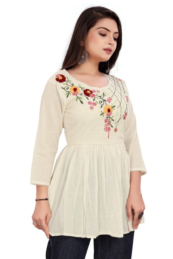 Round Color Floral based Khadi Kurti